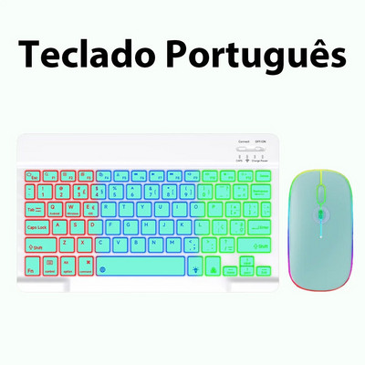 Tastatură portabilă ultra-subțire pentru tabletă cu iluminare din spate Bluetooth Teclado fără fir pentru sistem iOS Android Windows 10 inchi pentru telefon iPad
