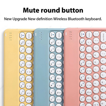 CASEPOKE Round Key Bluetooth безжична клавиатура за Android IOS Huawei Xiaomi Tablet Корейска Руска Испанска клавиатура и мишка