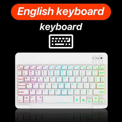 Tastatură și mouse Bluetooth cu iluminare din spate iluminate din spate pentru Ipad Teclado fără fir pentru dispozitive iOS Android Windows reîncărcabile de 10 inchi