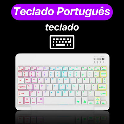 Tastatură și mouse Bluetooth cu iluminare din spate iluminate din spate pentru Ipad Teclado fără fir pentru dispozitive iOS Android Windows reîncărcabile de 10 inchi