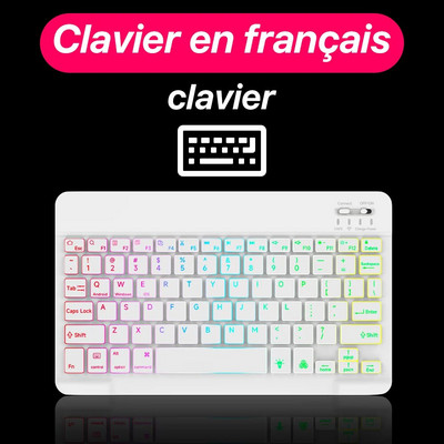Tastatură și mouse Bluetooth cu iluminare din spate iluminate din spate pentru Ipad Teclado fără fir pentru dispozitive iOS Android Windows reîncărcabile de 10 inchi