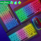 Ποντίκι πληκτρολογίου Bluetooth με οπίσθιο φωτισμό για IOS Android Windows για iPad Πορτογαλικό Ισπανικό κορεατικό πληκτρολόγιο και ποντίκι