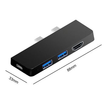 Docking Station Hub 4K Συμβατό USB 3.1 Gen 1 Hard Drive Docking Station Hard Disk Adapter for Surface Pro 4 5 6 7 8 X