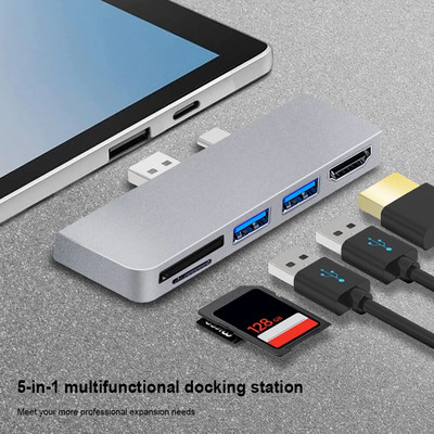 Docking Station Hub 4K Συμβατό USB 3.1 Gen 1 Hard Drive Docking Station Hard Disk Adapter for Surface Pro 4 5 6 7 8 X