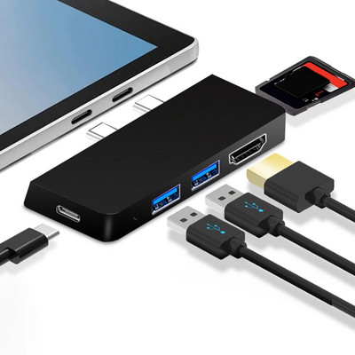 Docking Station Hub 4K Συμβατό USB 3.1 Gen 1 Hard Drive Docking Station Hard Disk Adapter for Surface Pro 4 5 6 7 8 X