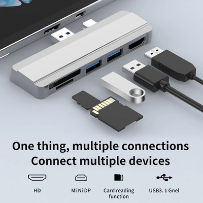 Docking Station Hub 4K Συμβατό USB 3.1 Gen 1 Hard Drive Docking Station Hard Disk Adapter for Surface Pro 4 5 6 7 8 X