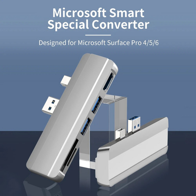 Docking Station Hub 4K Συμβατό USB 3.1 Gen 1 Hard Drive Docking Station Hard Disk Adapter for Surface Pro 4 5 6 7 8 X