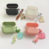 Pentru Sony Ambie AM-TW01 Husă Cute Bear/Love Heart Flower Keychain Husă căști pentru husă ambie Husă silicon TPU pentru căști