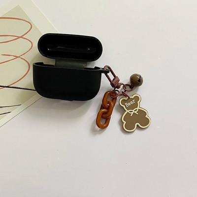 Pentru Sony Ambie AM-TW01 Husă Cute Bear/Love Heart Flower Keychain Husă căști pentru husă ambie Husă silicon TPU pentru căști