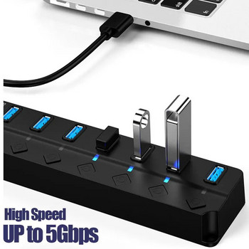 USB 3.0 Power Multi USB Splitter Hub Adapter 4/7 Port USB Hub 2.0 USB Multiple Expander Switch 30CM Cable Hub Docking