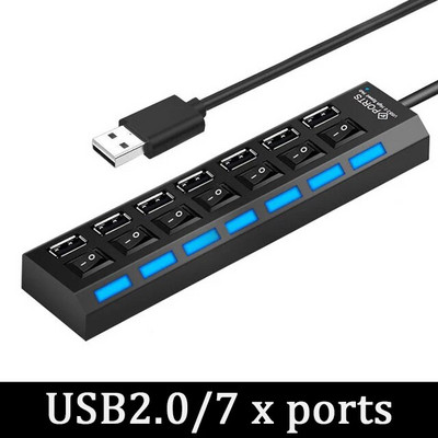 USB 3.0 Power Multiple USB Splitter Hub Adaptor Hub USB 4/7 porturi 2.0 USB Multiple Expander Switch 30CM Cablu Hub Stații de andocare
