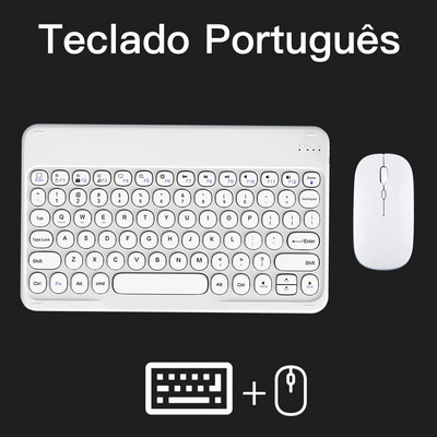 Tastatură și mouse fără fir Bluetooth pentru iPad IOS Android Windows Tastatură pentru tabletă cu spaniolă rusă portugheză franceză arabă