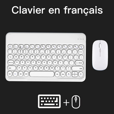 Tastatură și mouse fără fir Bluetooth pentru iPad IOS Android Windows Tastatură pentru tabletă cu spaniolă rusă portugheză franceză arabă