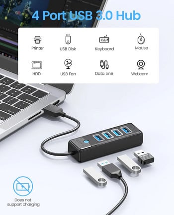 ORICO 4 θύρες USB 3.0 HUB 5 Gbps High Speed Multi Type C Splitter Ultra-slim OTG Adapter for PC Αξεσουάρ υπολογιστή Macbook Pro