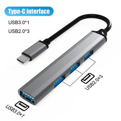 USB 3.0 4 portu centrmezgla OTG adapteris 5Gpbs liela ātruma USB 3.0 2.0 sadalītājs Lenovo Xiaomi Macbook Pro Air datora datora piederumiem