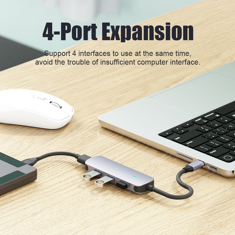 USB 3.0 4 portu centrmezgla OTG adapteris 5Gpbs liela ātruma USB 3.0 2.0 sadalītājs Lenovo Xiaomi Macbook Pro Air datora datora piederumiem