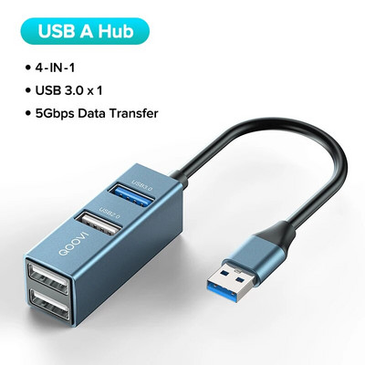 QOOVI USB C HUB 4 Θύρες USB Type C σε USB 3.0 HUB Splitter USB-C Adapter Dock για Macbook Pro iPad Surface Samsung S21 Xiaomi