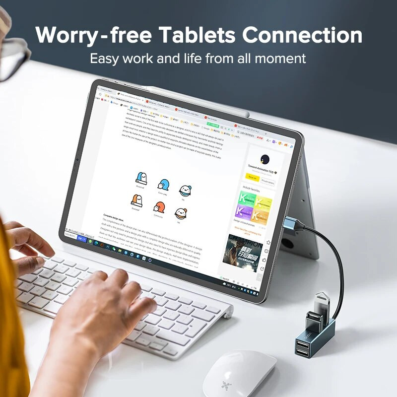 QOOVI USB C HUB 4 Θύρες USB Type C σε USB 3.0 HUB Splitter USB-C Adapter Dock για Macbook Pro iPad Surface Samsung S21 Xiaomi