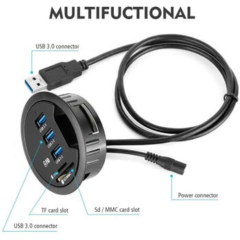 Προσαρμογέας USB 3.0 HUB Επιτραπέζιο βάση φόρτισης 3/4 θύρας USB 3.0 Hub με εξωτερικό στερεοφωνικό προσαρμογέα ήχου Combo SD Card Reader