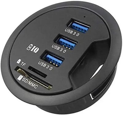 Adaptor HUB USB 3.0 Suport de încărcare Birou Hub USB 3.0 cu 3/4 porturi cu adaptor de sunet stereo extern Cititor de carduri SD combinat