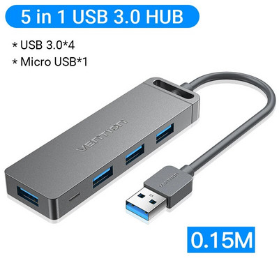 Vention Hub USB C de mare viteză 4 porturi Adaptor Splitter Hub Multi tip C la USB 3.0 pentru MacBook Pro iPad Pro Xiaomi Lenovo USB Hub