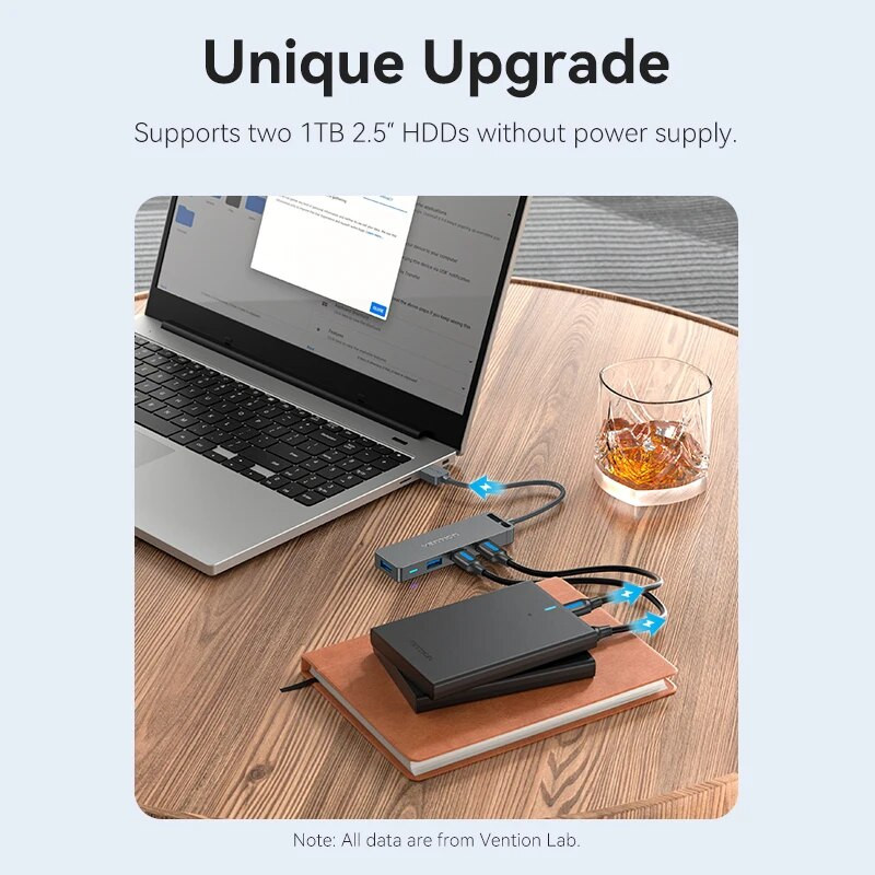 Vention USB C centrmezgls, ātrgaitas 4 porti, vairāku veidu C uz USB 3.0 centrmezgla sadalītāja adapteris MacBook Pro iPad Pro Xiaomi Lenovo USB centrmezglam