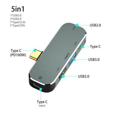 Alimentat tip C la USB TypeC la mufă de 3,5 MM USBC PD Adaptor tip C la HDMI Convertor Hub Splitter Stație de andocare pentru MacBook