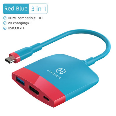 Hagibis Switch Dock Dock TV pentru Nintendo Switch Stație de andocare portabilă USB C la 4K Hub USB 3.0 compatibil HDMI pentru Macbook Pro