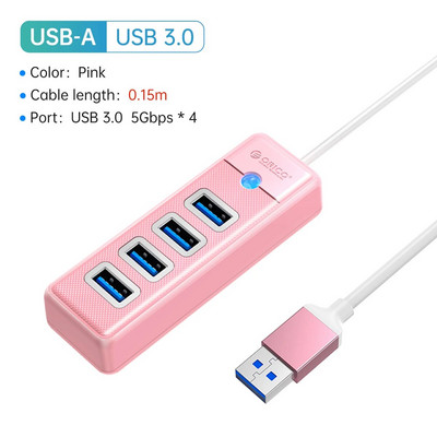 ORICO 5Gbps USB 3.0 centrmezgls Krāsains 4 portu liela ātruma mini sadalītājs OTG adapteris galddatoram datoru piederumi HUAWEI Xiaomi
