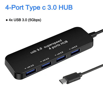 Eayburst HUB USB C HUB 4 θύρες 5 Gbps USB 3.0 HUB για αξεσουάρ Lenovo Macbook Pro PC Typc C USB 3.0/2.0 HUB