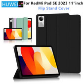 HUWEI pentru husă Xiaomi Redmi Pad SE 11 inch 2023 Husă cu suport rabatabil în trei pentru Redmi Redmi Pad SE Husă pentru tabletă Auto Sleep