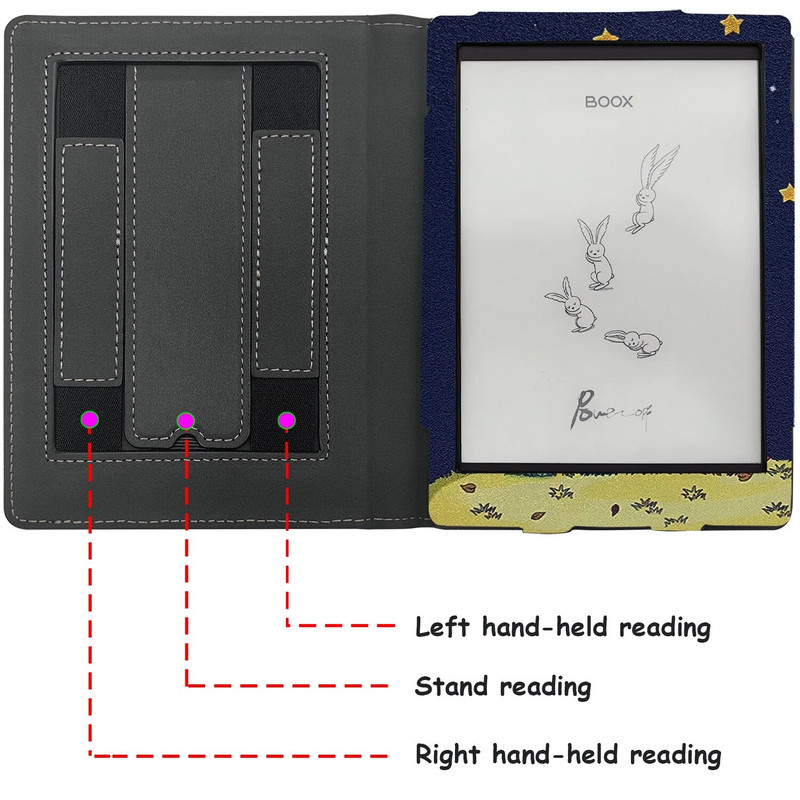 BOOX Poke4/Poke4S ümbris 6-tollisele ONYX BOOX Poke3/Poke5/Poke5S kaanega automaatse unerežiimi/äratuse topelt käerihmaga / alusega / magnetilise sulgemisega