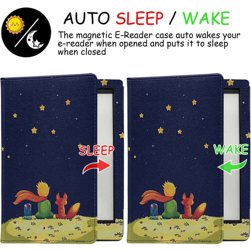 BOOX Poke4/Poke4S ümbris 6-tollisele ONYX BOOX Poke3/Poke5/Poke5S kaanega automaatse unerežiimi/äratuse topelt käerihmaga / alusega / magnetilise sulgemisega