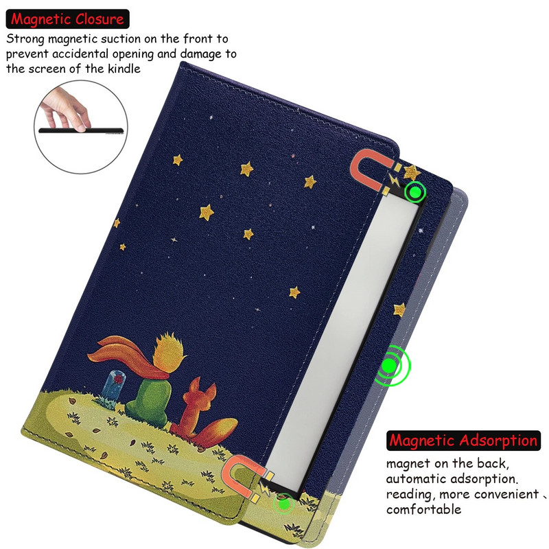 BOOX Poke4/Poke4S ümbris 6-tollisele ONYX BOOX Poke3/Poke5/Poke5S kaanega automaatse unerežiimi/äratuse topelt käerihmaga / alusega / magnetilise sulgemisega