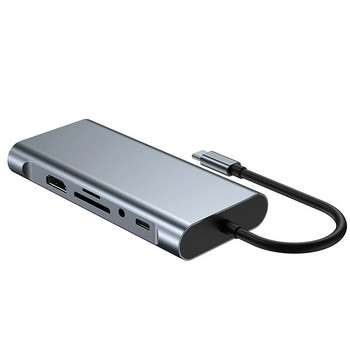 Διανομέας USB C Τύπος C σε Συμβατό με HDMI RJ45 11 θύρες βάση με PD TF SD AUX Usb Hub 3 0 Splitter για MacBook Air Pro PC HUB