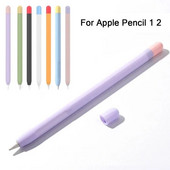 Stylus Cover Silikoninis rašiklio dėklas, skirtas Apple Pencil 1 2 Spalvas atitinkantis Stylus apsauginis dėklas Neslystantis nuo kritimo IPad rašiklio 2 1 dangtelis