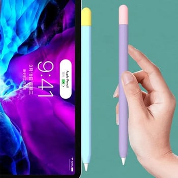 Калъф за стилус Силиконов калъф за писалка за Apple Pencil 1 2 Цветно съвпадащ защитен калъф за стилус Неплъзгаща се против падане IPad Pen 2 1 Капак