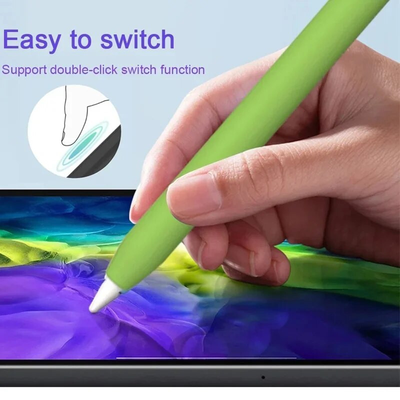 Stylus Cover Silikoninis rašiklio dėklas, skirtas Apple Pencil 1 2 Spalvas atitinkantis Stylus apsauginis dėklas Neslystantis nuo kritimo IPad rašiklio 2 1 dangtelis