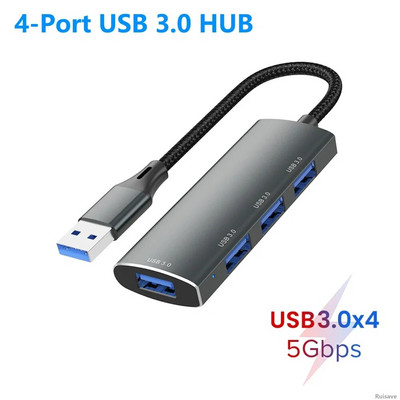 Ruisave USB Hub 4-Port USB3.0 High-Speed Splitter for Hard Drives USB Flash Drive Mouse Keyboard Extend Adapter Pc Accessories