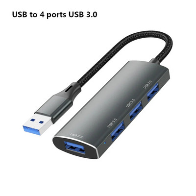 Ruisave Hub USB 4 porturi USB3.0 Splitter de mare viteză pentru hard disk-uri USB Flash Drive Mouse Tastatură Extend Adaptor Accesorii pentru PC