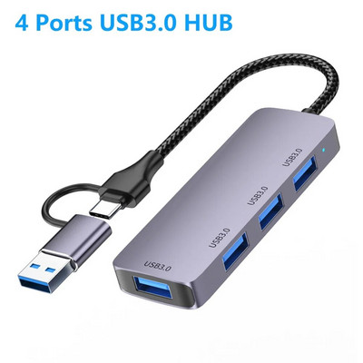 Ruisave Hub USB 4 porturi USB3.0 Splitter de mare viteză pentru hard disk-uri USB Flash Drive Mouse Tastatură Extend Adaptor Accesorii pentru PC