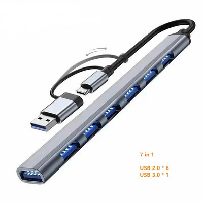 Rankman USB C Hub Type C Splitter USB 3.0 2.0 dokk MacBook iPhone 15 jaoks Samsung Dex sülearvuti tahvelarvuti hiir Kõvaketas U-ketas