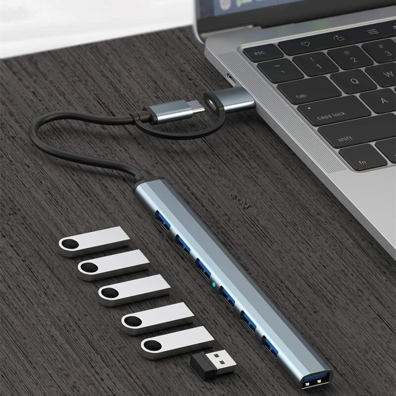Rankman USB C Hub Type C Splitter USB 3.0 2.0 dokk MacBook iPhone 15 jaoks Samsung Dex sülearvuti tahvelarvuti hiir Kõvaketas U-ketas