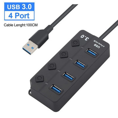 Hub USB 3.0 Hub USB 2.0 Multi USB Splitter Hub Cablu lung de 100 cm Expander multiplu pentru computer Laptop Accesorii PC Adaptor USB
