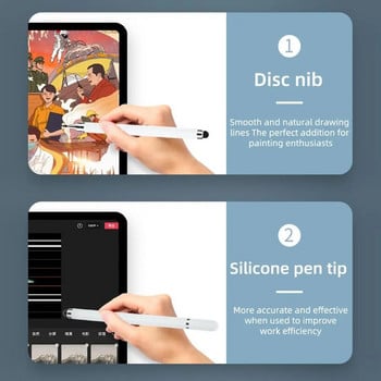 Στυλό γραφίδας 1 τεμ. 2 σε 1 για Android Ios Πολυλειτουργικό στυλό αφής διπλής κεφαλής για τηλέφωνο tablet Ipad Χωρητικό στυλό σχεδίασης