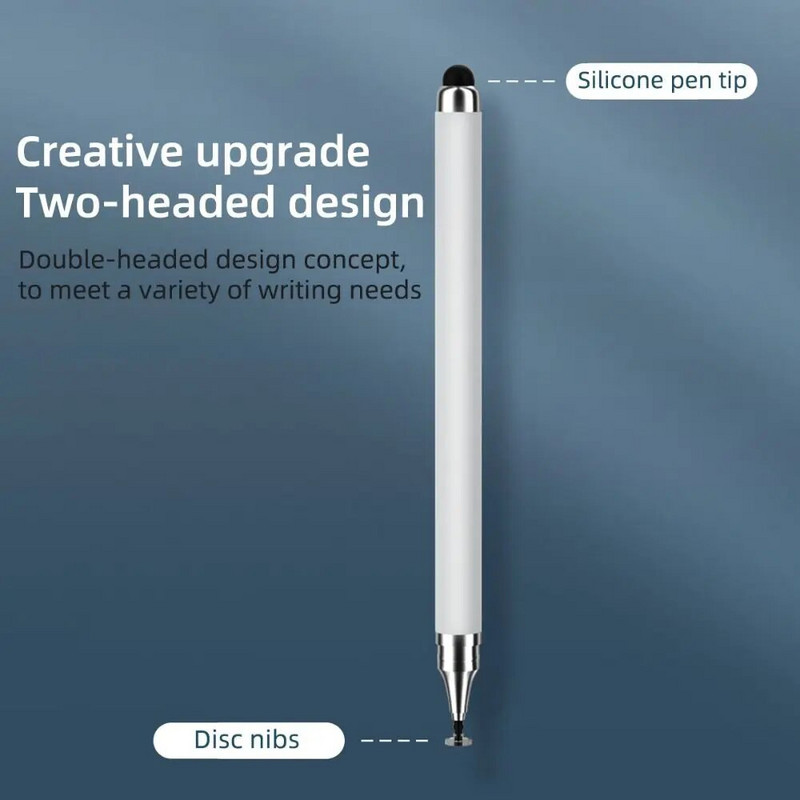 1 vnt. du viename rašiklio rašiklis, skirtas Android Ios, daugiafunkcis dvigubos galvutės jutiklinis rašiklis, skirtas planšetiniam telefonui Ipad talpinis piešimo rašiklis