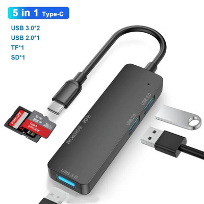Hub USB C Adaptor Mac Dongle Stație de andocare USB-C la HDMI Cititor de carduri SD/TF Thunderbolt 3 pentru MacBook Pro Air 2020-2017
