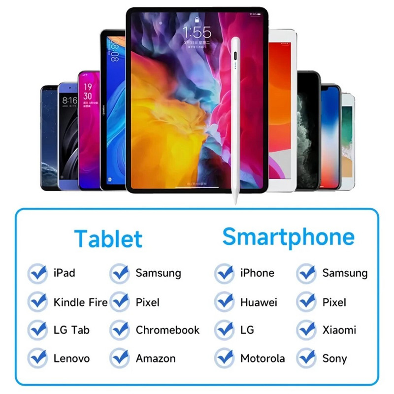 Universaalne pliiats IOS Windowsi jaoks Samsung Xiaomi Huawei padjad värvimiseks, kirjutamiseks värvilise punase musta roosa moodsa pliiatsiga
