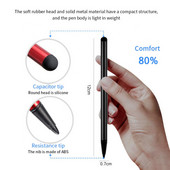 Universalus dvejopo naudojimo ekrano rašiklis, skirtas mobiliojo telefono planšetiniam kompiuteriui, talpus jutiklinio pieštuko piešimo ekrano pieštukas, skirtas Android