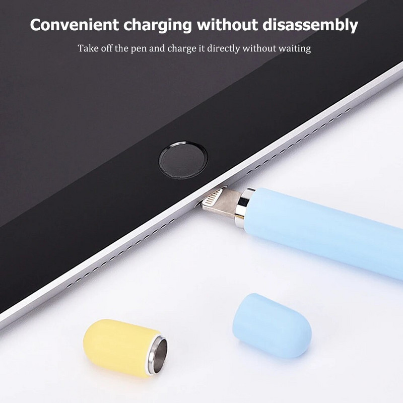 Mīksts silikona pildspalvas turētājs Apple Pencil 2. paaudzes Stylus pildspalvas vāciņam Apple Pencil 1. paaudzes aizsargmaciņa piederumiem